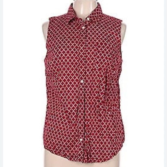 St John’s bay red sleevless button down no tag p2p 20 - Picture 2 of 11